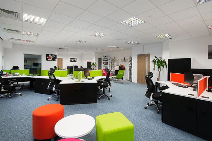 The open-plan office